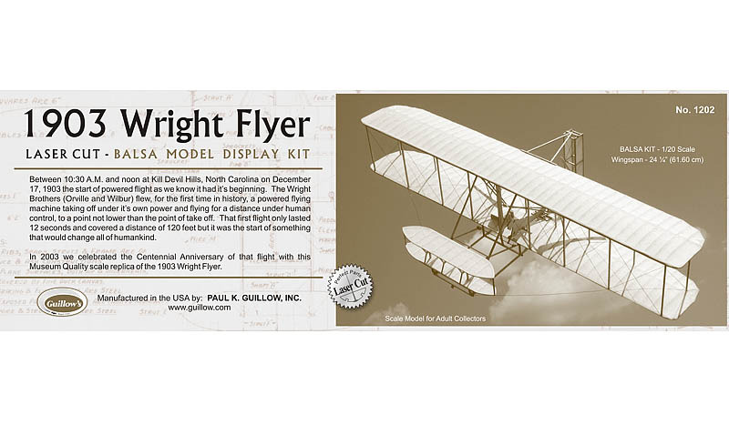 1903 Wright Flyer 1/20 Balsa Model Kit