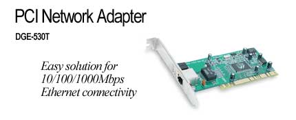 D-Link DGE-530T 32 BIT PCI Gigabit Adapter + Extra L/P Bracket image