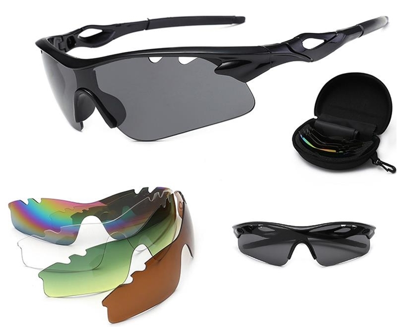 Ape Basics Polarized Photochromic UV400 Fishing Sports Sunglasses with Case - 5 Interchangeable Lenses image