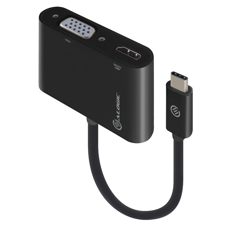 Alogic 2-in-1 USB-C to HDMI VGA Adapter - Male to 2-Female - Premium Series image