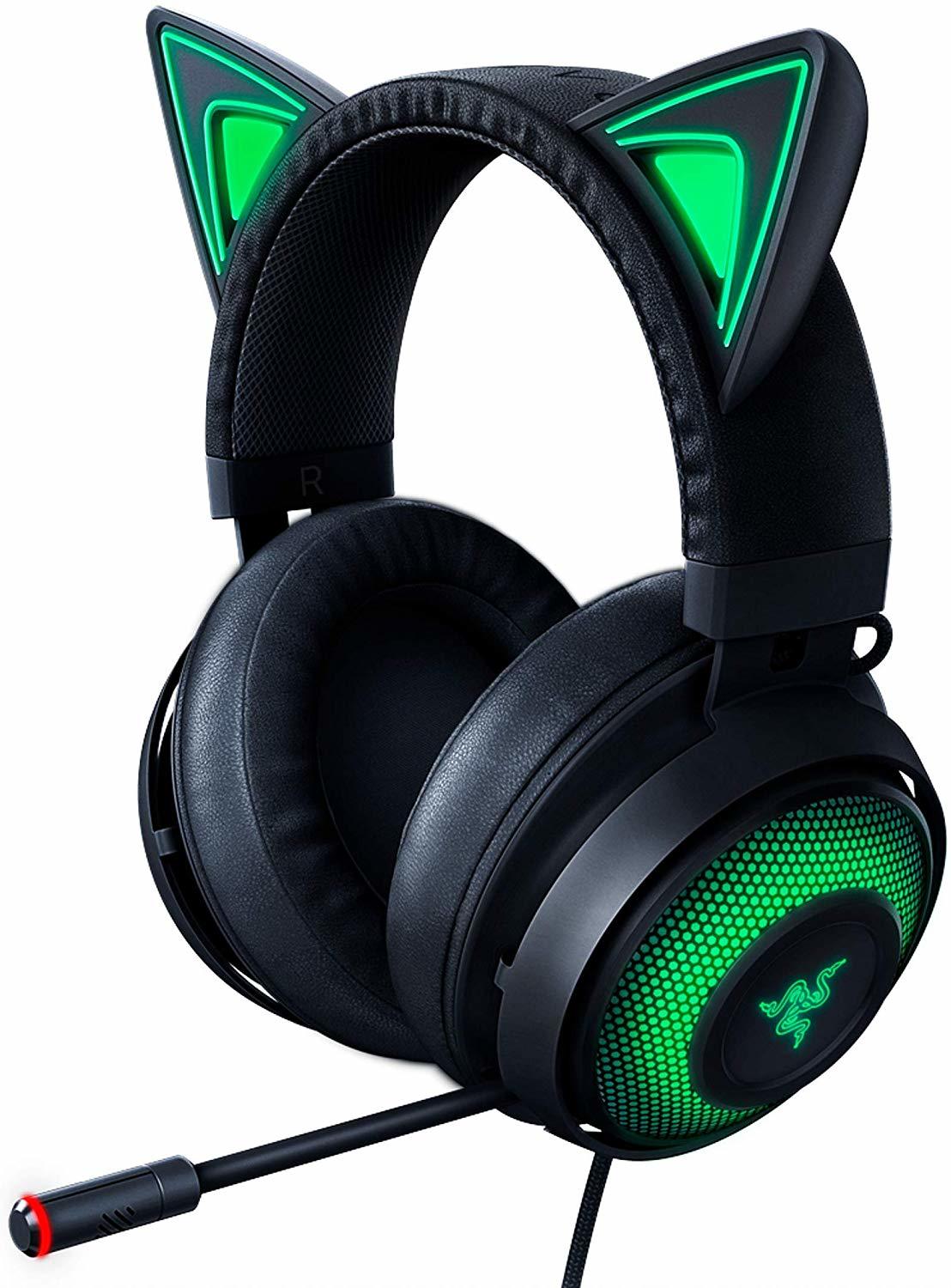 Razer Kraken Kitty Ears Chroma USB Headset (Black) for PC image