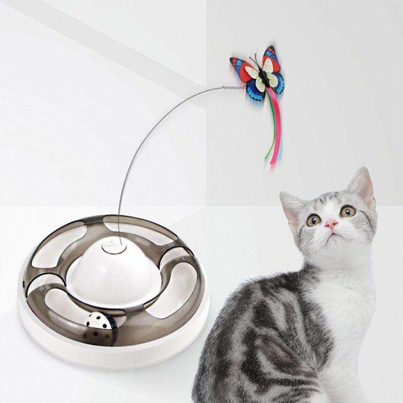 Butterfly Turntable - Interactive Pet Toy (Grey) image