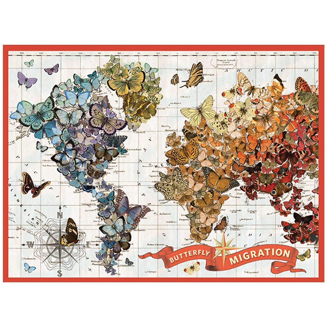 Galison: 1000 Piece Puzzle - Wendy Gold Butterfly Migra image