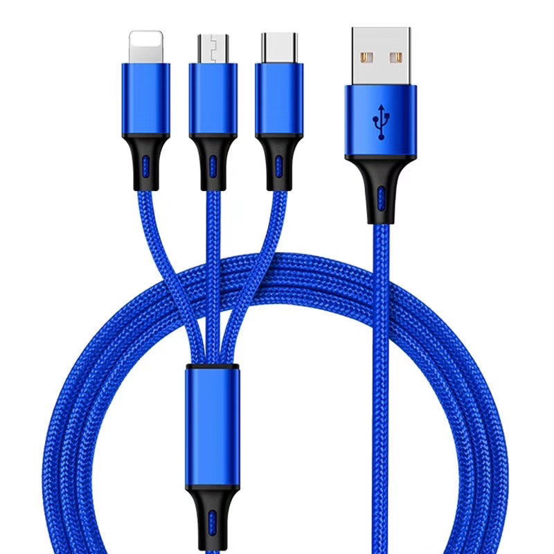3in1 Charging Cable Blue (1.2m) at Mighty Ape NZ