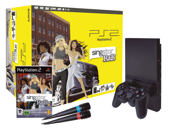 Playstation 2 Console with SingStar R&B with Microphones for PlayStation 2 image