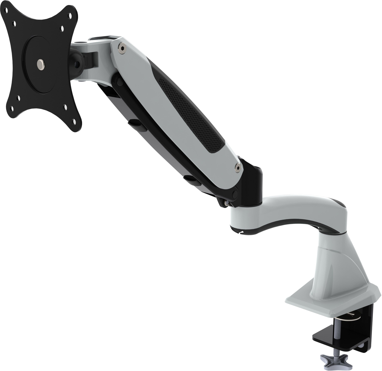 Gorilla Arms Single Gas Spring Powered Monitor Mount - White