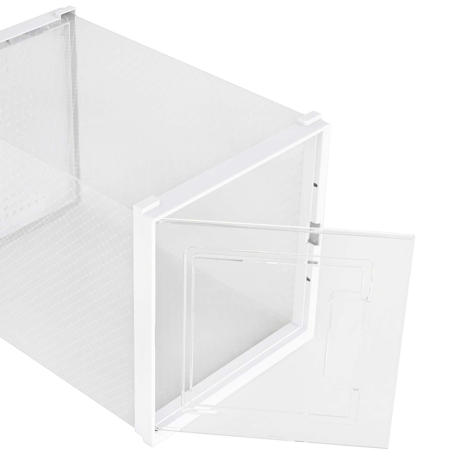 Ovela Set of 12 Click Shoe Storage Box (High Heel, Clear/White) at