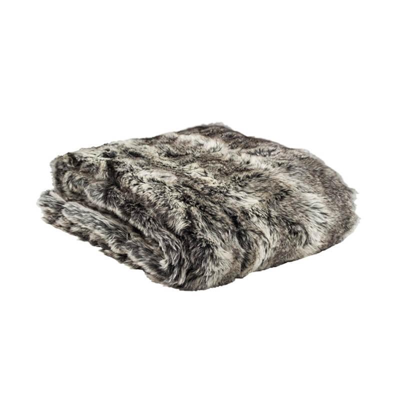 Bambury Faux Fur Throw (Chinchilla)