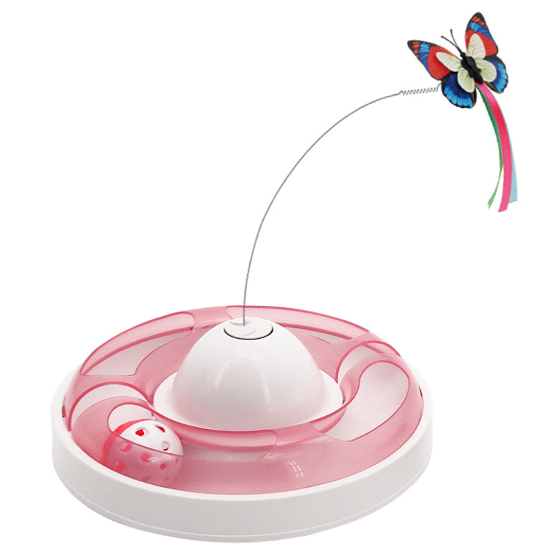 Butterfly Turntable - Interactive Pet Toy (Pink)