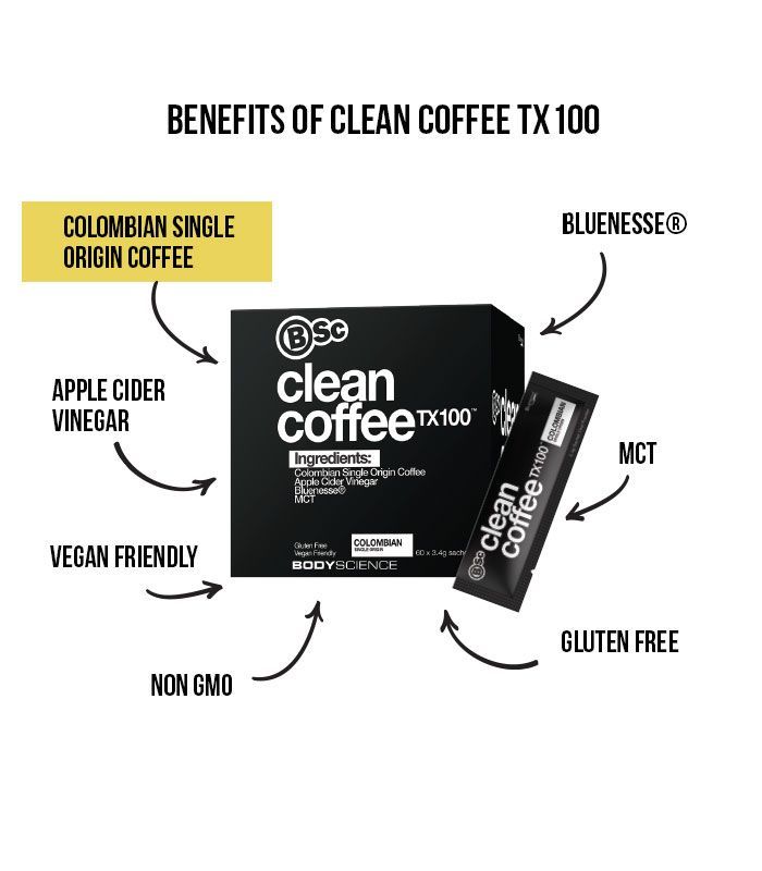 BSC Clean Coffee TX100 - MCT, Apple Cider Vinegar & Bluenesse (60x3.4g) image