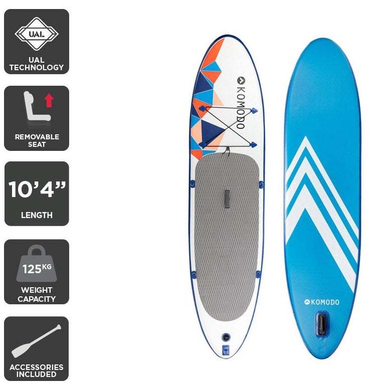 Buy Komodo Inflatable Stand Up Paddle Board (10’4”/315cm x 30”/76cm) at