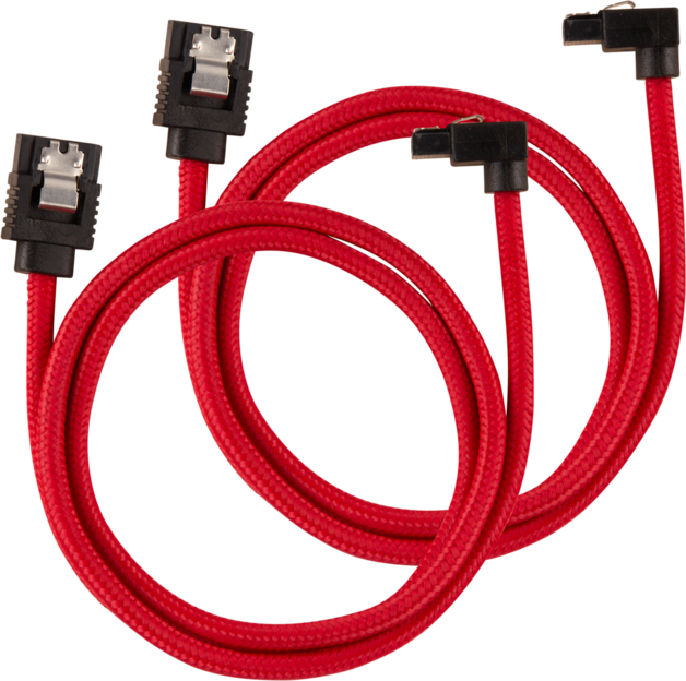 CORSAIR Premium Sleeved 90° SATA Data Cable Set at Mighty Ape NZ
