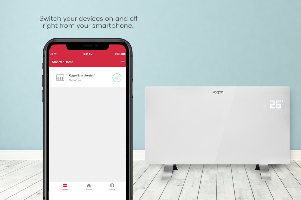 Buy Kogan SmarterHome 2400W Smart Glass Panel Heater (White) at Mighty