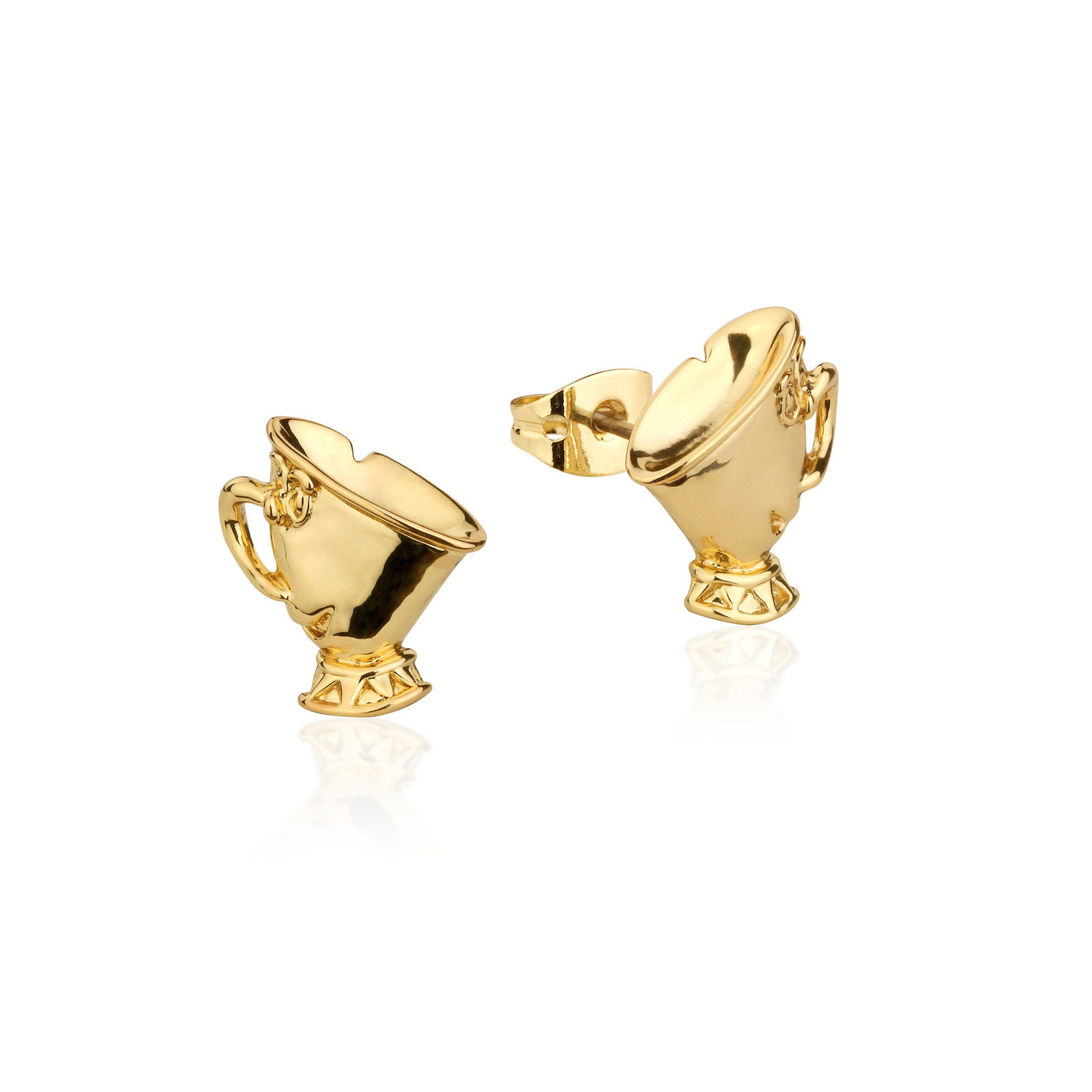 Couture Kingdom: Disney Beauty and the Beast Chip Studs - Yellow Gold image