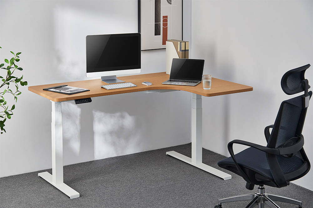 Buy Gorilla Office Height Adjustable Desk White/Oak at Mighty Ape NZ