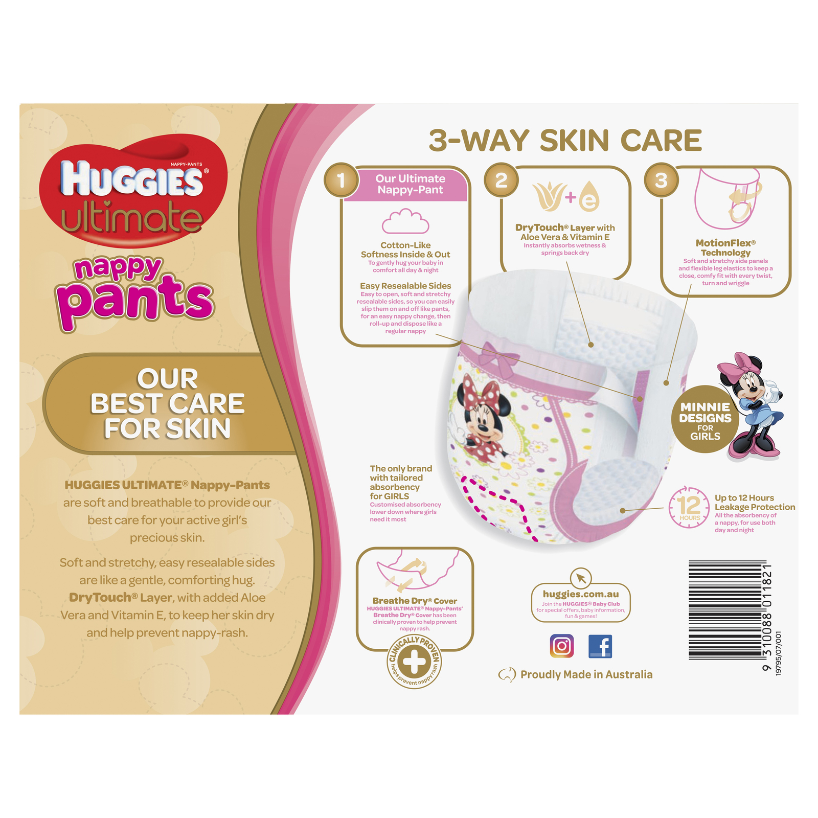 Huggies Ultimate Nappy Pants: Jumbo Pack - Walker Girl 14-18kg (51)