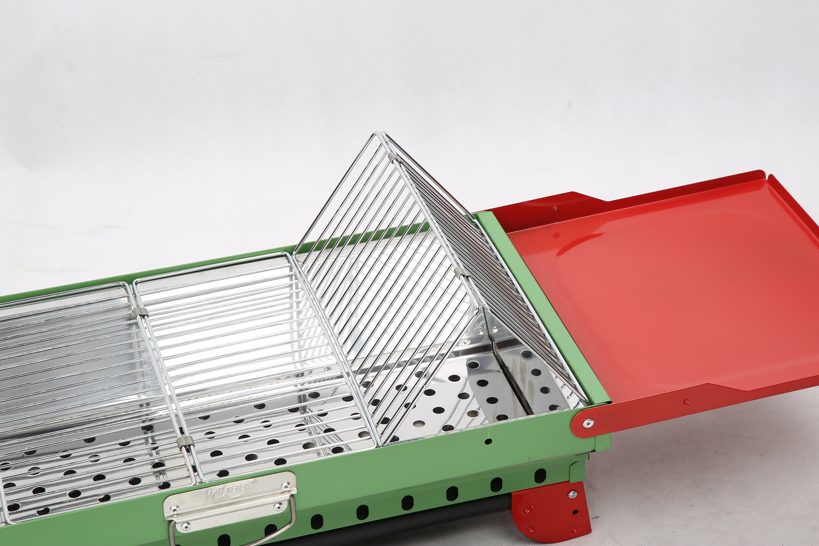 Portable Charcoal *Christmas* BBQ - With Folding Legs/Side Shelves image
