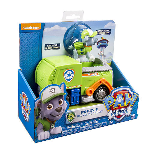 Paw Patrol Basic Vehicle & Pup - Rocky's Recycling Truck