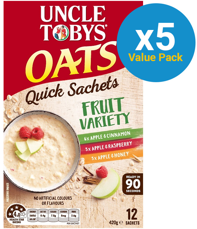 Uncle Tobys Oats Variety Fruit 420g (5 Box Value Pack) image