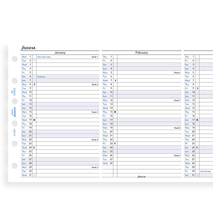 Filofax: Pocket 2020 Refill - Year Planner (Vertical) image