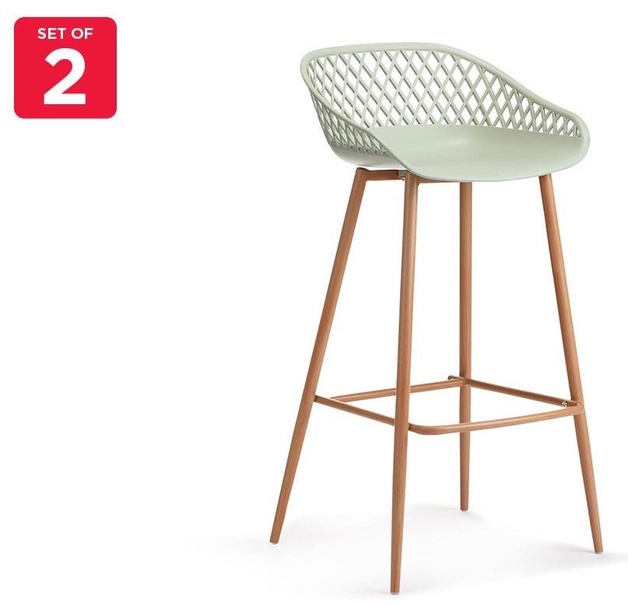 Buy Ovela Set of 2 Leerdam Bar Stools (Pastel Green) at Mighty Ape NZ