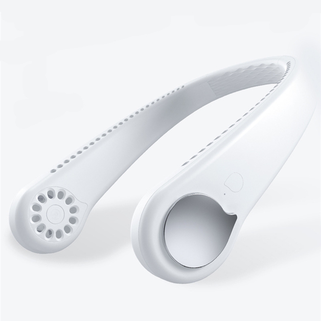 Mini USB Portable Bladeless Rechargeable Neck Fan – White