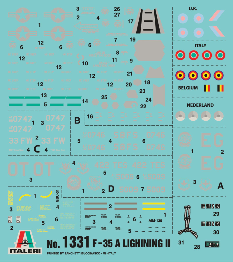 Italeri F - 35A Lightning ll 1/72 Model Kit