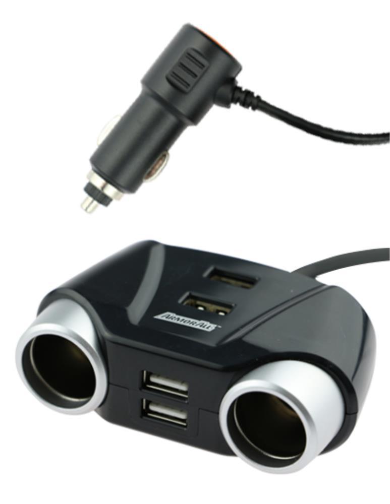 Armor All: 12V Car Charger with 2 DC & 4 USB Ports