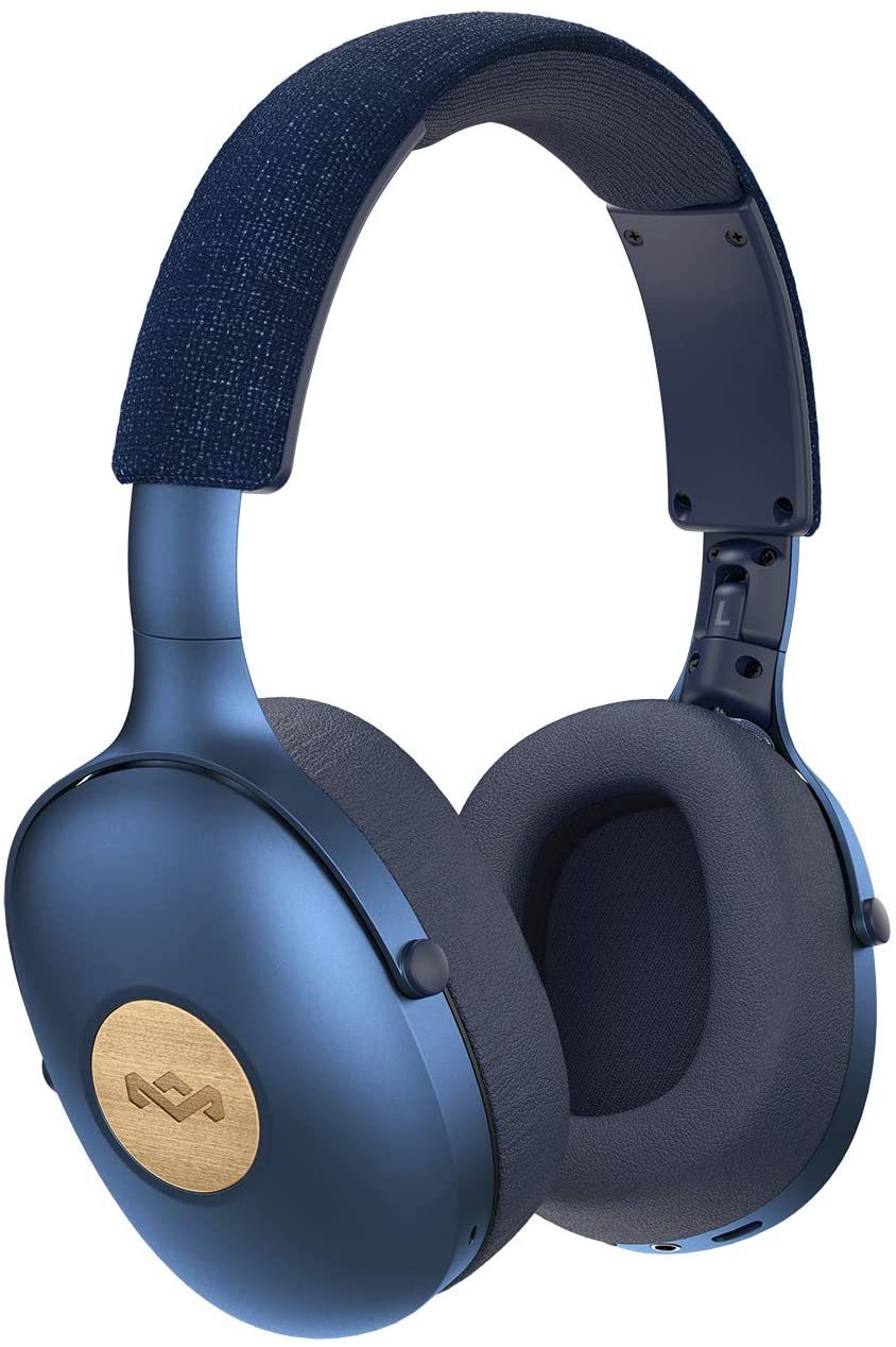 Marley Positive Vibration XL Over Ear Wireless Headphones Blue at