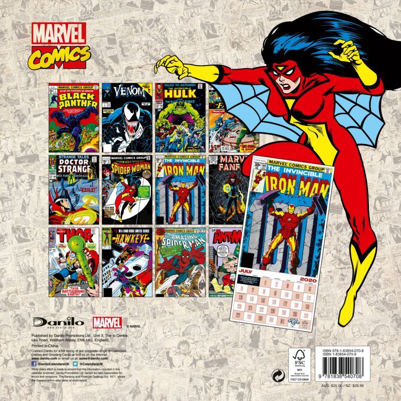 Marvel Comics Classic 2020 Square Wall Calendar