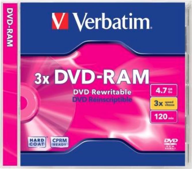 Verbatim DVD-RAM 4.7GB 3x Type 4 Slide Case