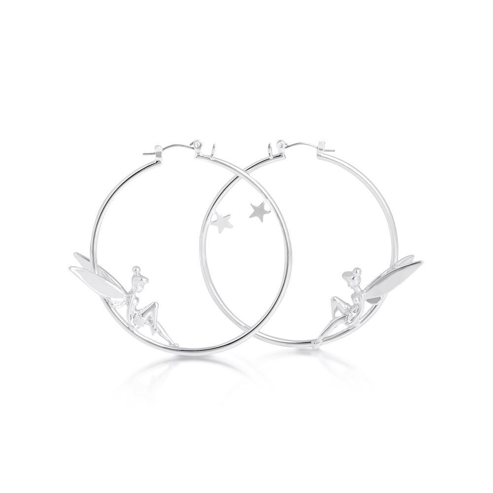 Couture Kingdom: Disney Silver Tinker Bell Hoops- White Gold image