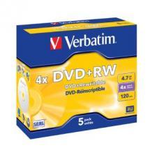 Verbatim DVD+RW 4.7GB 5Pk Jewel Case 4x image