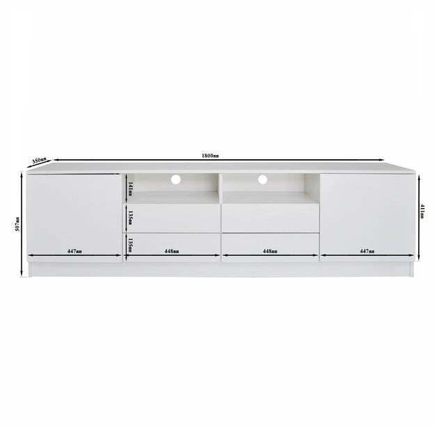 Buy 1.8M Entertainment Unit White at Mighty Ape NZ