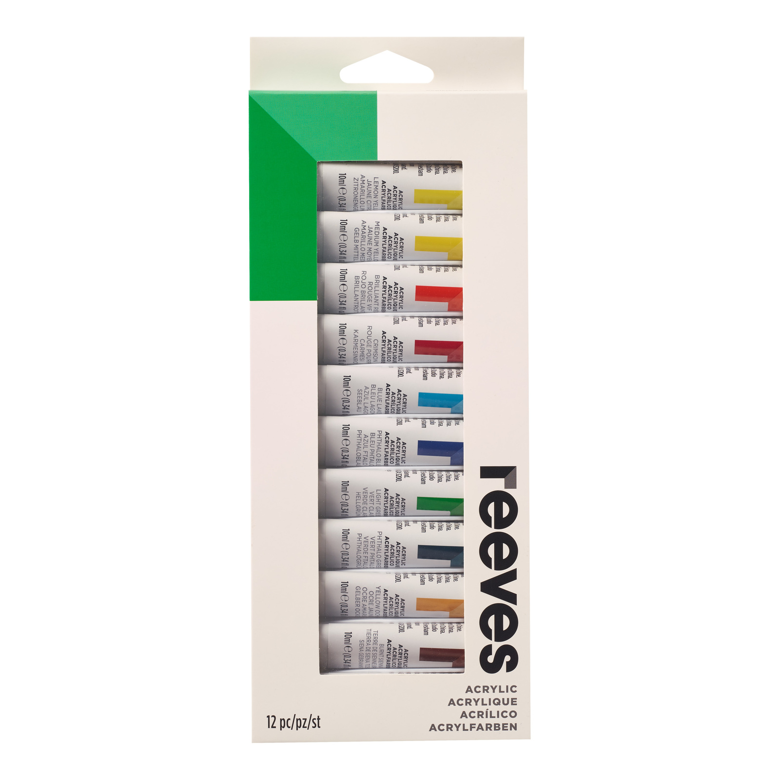 Reeves Artist Acrylic Paints - Set of 12 (10ml) image