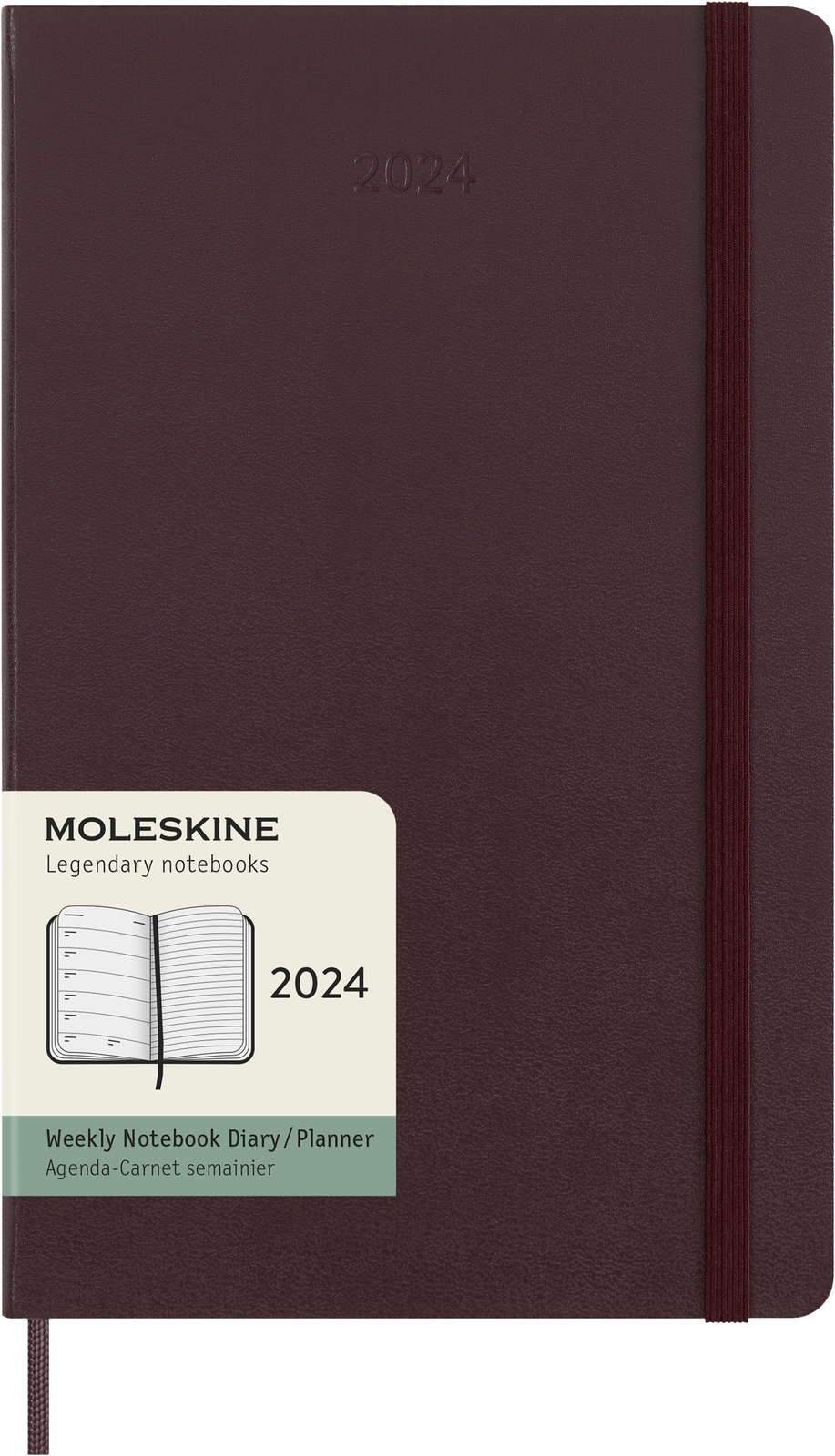 Buy Moleskine 2024 Diary Large Hard Cover 12 Month Weekly Burgundy