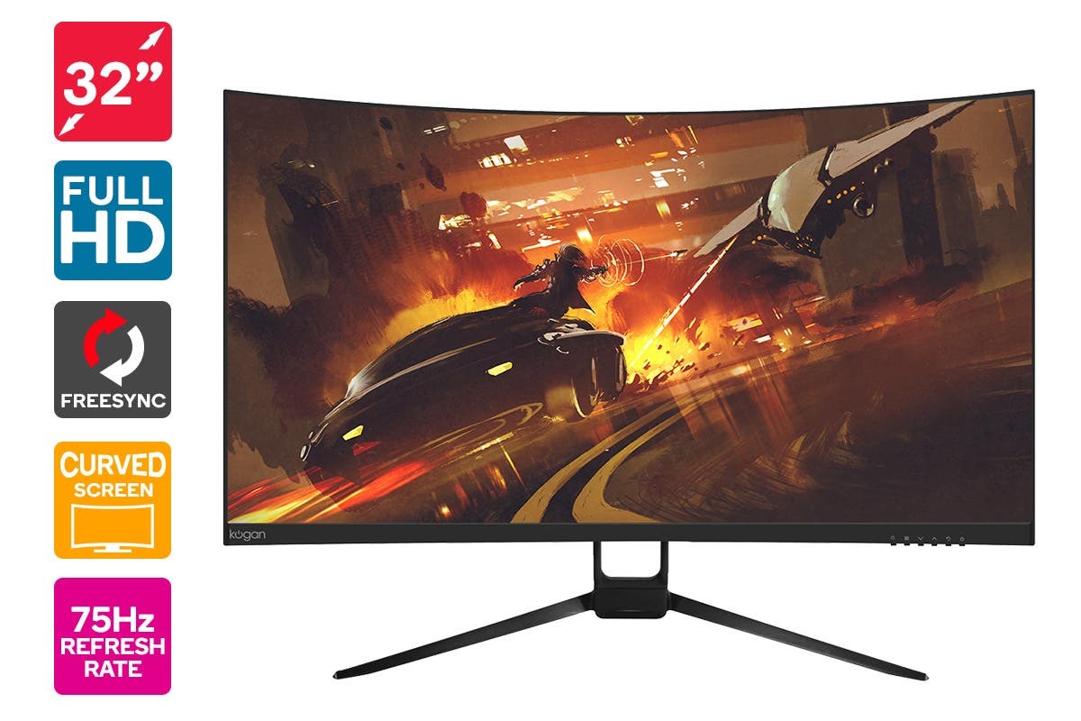 Kogan 32" Full HD Curved 75Hz VRR Gaming Monitor (1920 x 1080) at