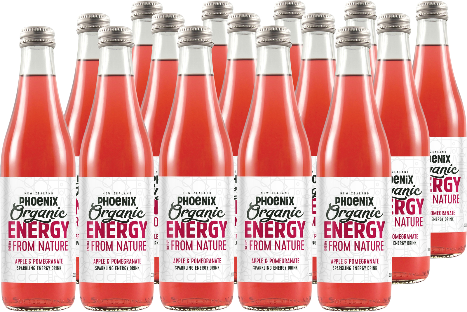 Phoenix Organic Energy - Apple & Pomegranate 330ml (15 Pack) image