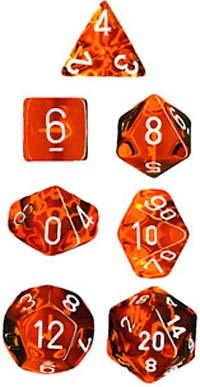 Chessex Translucent Polyhedral Dice Set - Orange image
