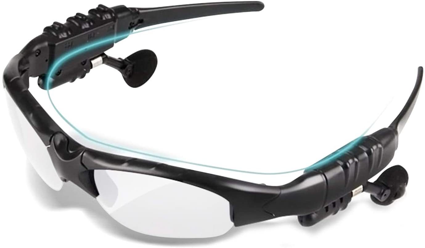 Stereo Headset Sunglasses Bluetooth 4.1 White/Clear at Mighty Ape NZ