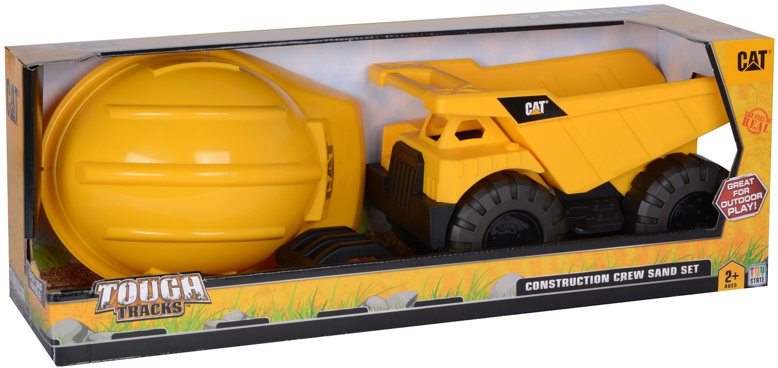 CAT Tough Tracks: Construction Crew Sand Set with Hard Hat & Garden Tools - Dump Truck