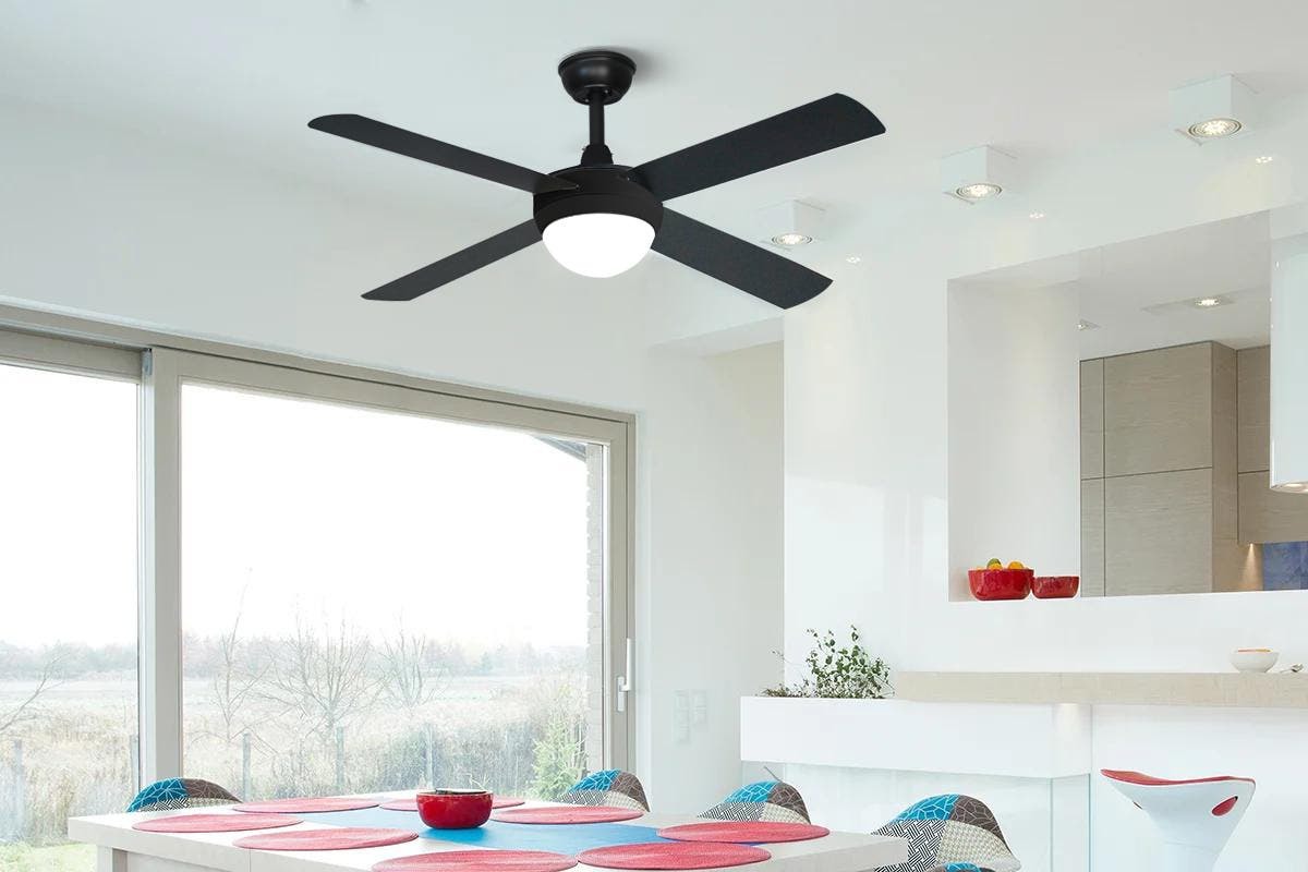 Buy Kogan 52″ 1300mm DC Motor Ceiling Fan with Light & Remote (Black) at Mighty Ape NZ