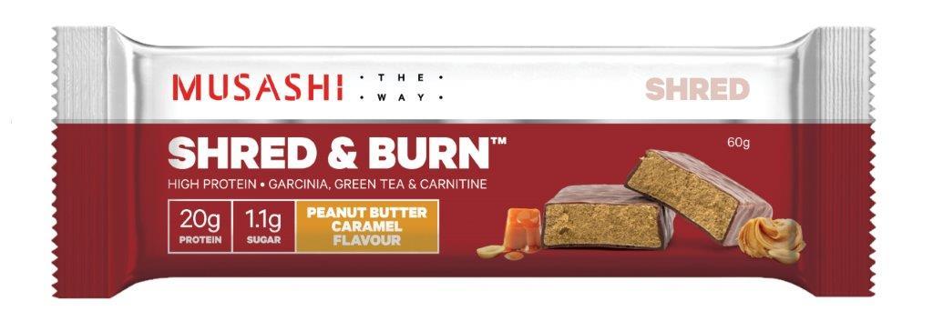 Musashi Shred & Burn Protein Bars - Peanut Butter Caramel (12x60g) image