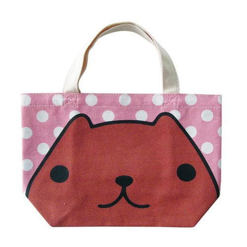 Kapibara-san Face Up - Gusseted Cotton Bag image