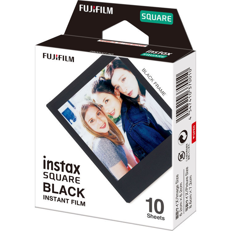 Fujifilms Instax Square Film Black Frame - 10 Pack image