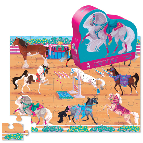 Crocodile Creek: 36-Piece Shaped Box Puzzle - Horse Dreams image