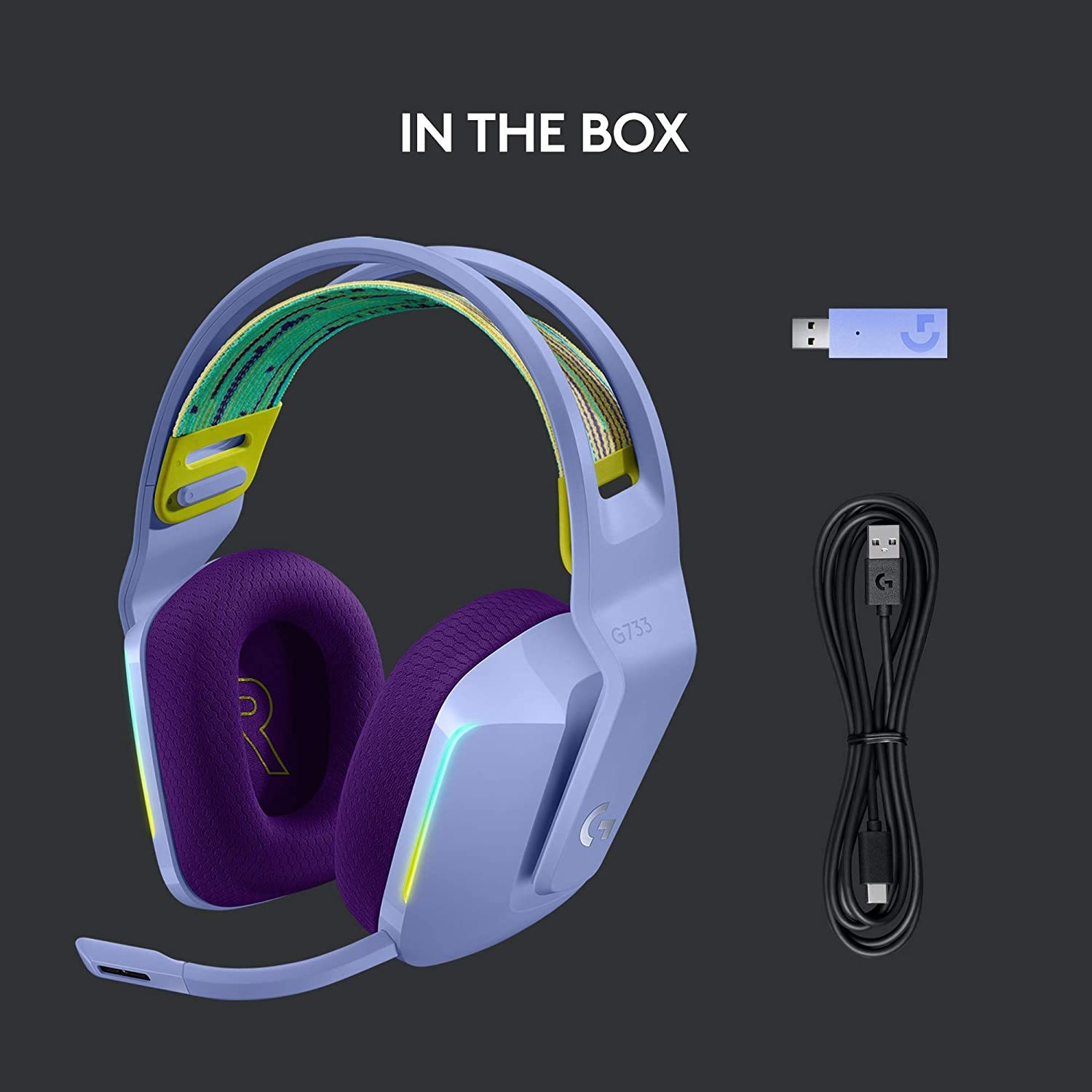 Logitech G733 LIGHTSPEED Wireless RGB Gaming Headset - Lilac for PC, PS4 image