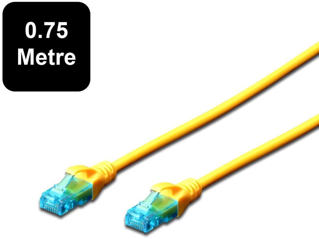 0.75m Digitus UTP Cat5e Network Cable - Yellow image