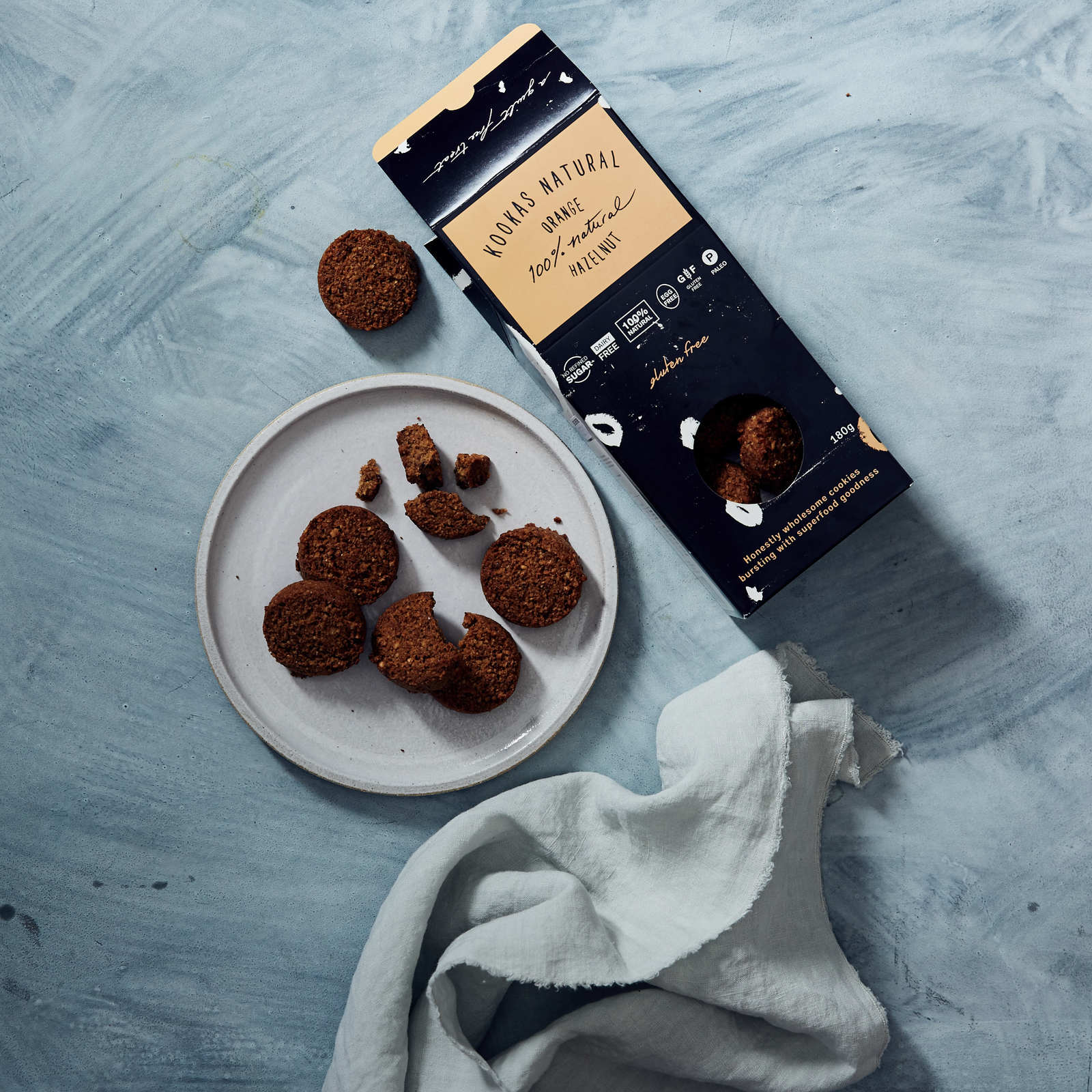 Kooka's Natural Biscuits Orange Hazelnut (GlutenFree) at Mighty Ape NZ