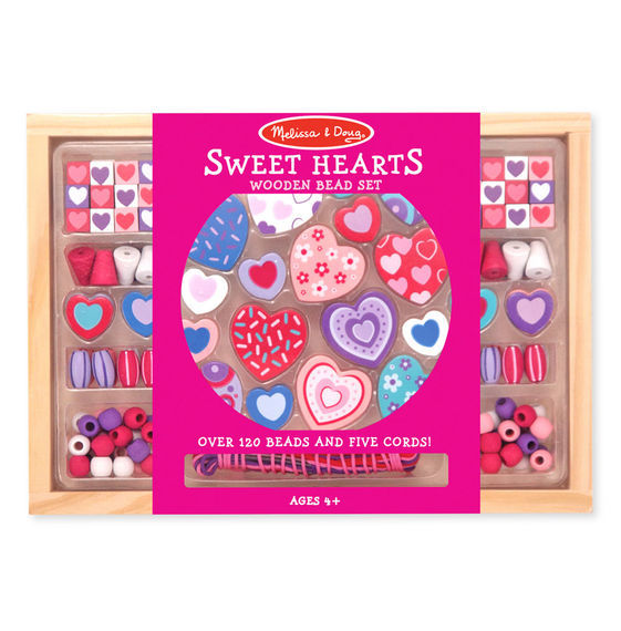 Melissa & Doug: Sweet Hearts Wooden Bead Set image